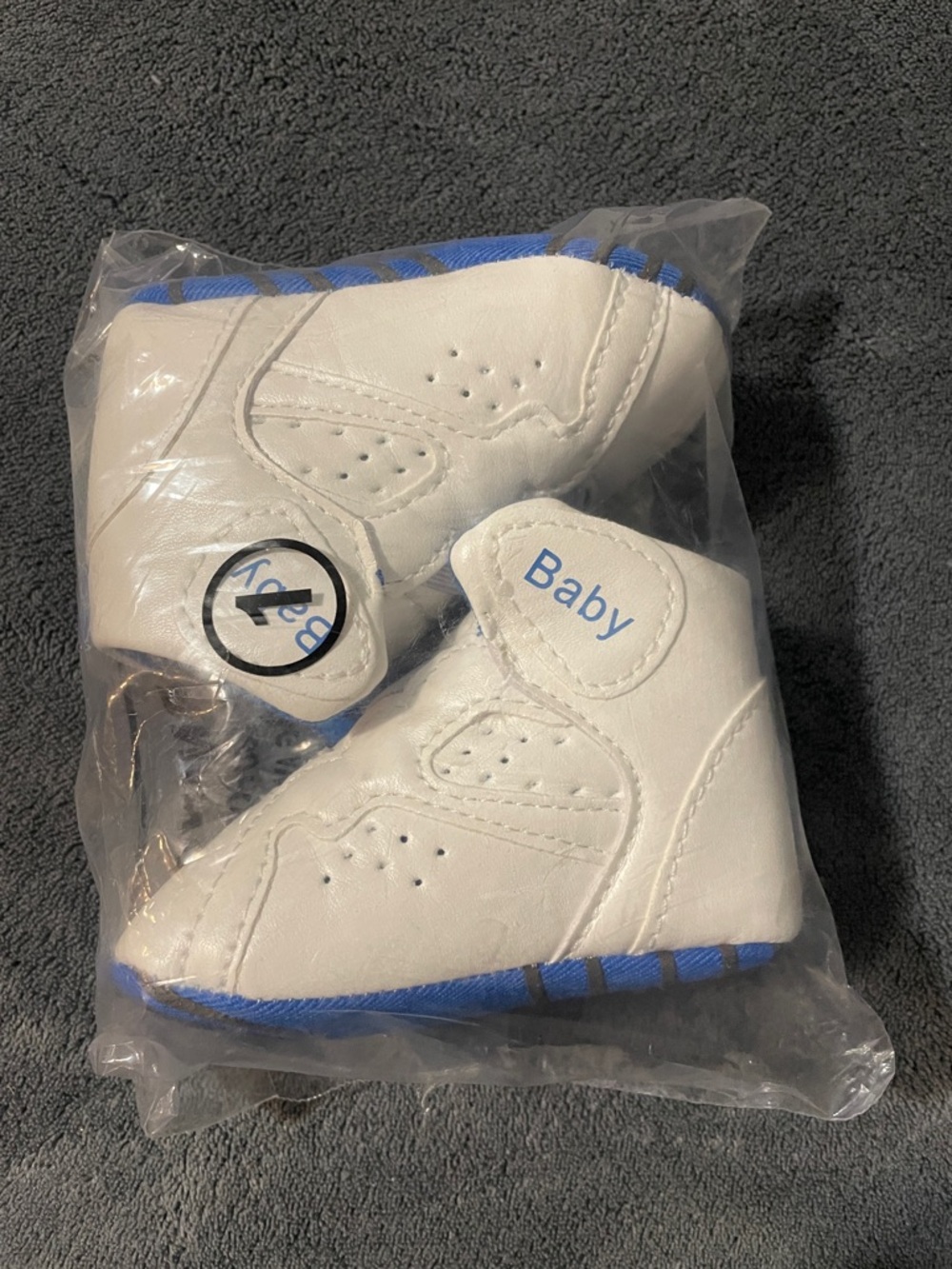 Baby White and Blue Infant Shoes - Soft Sole